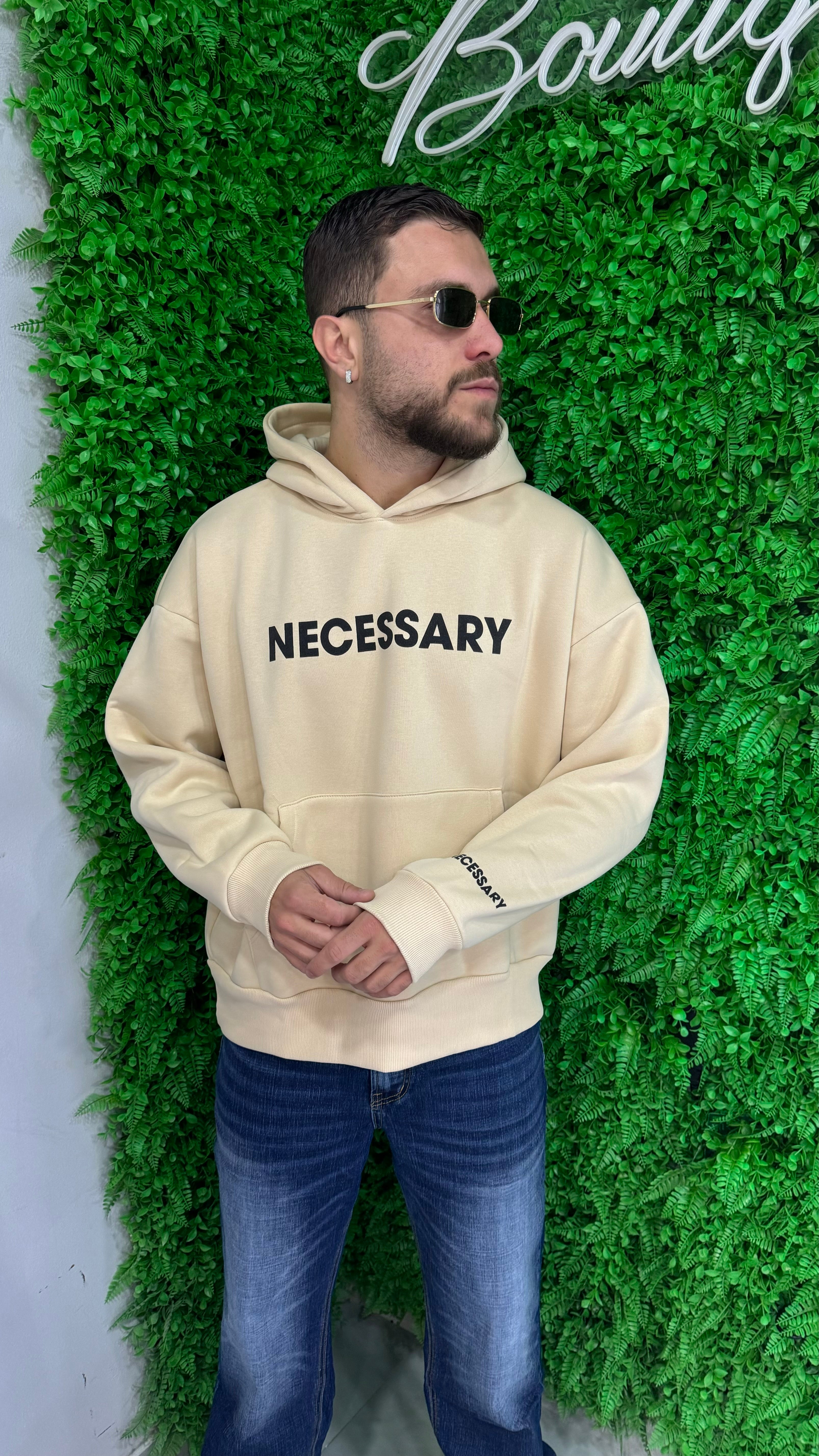 Felpa Boxy Fit "NECESSARY" Cianotic